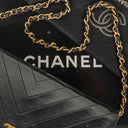 Chanel Medium Classic Single Flap Bag Black Chevron Quilted Lambskin 24K Gold-Plated Hardware