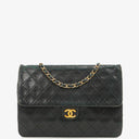 Chanel Medium Classic Single Flap Bag Black Quilted Lambskin 24K Gold-Plated Hardware