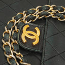 Chanel Medium Classic Single Flap Bag Black Quilted Lambskin 24K Gold-Plated Hardware