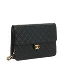 Chanel Medium Classic Single Flap Bag Black Quilted Lambskin 24K Gold-Plated Hardware