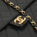 Chanel Medium Classic Single Flap Bag Black Quilted Lambskin 24K Gold-Plated Hardware