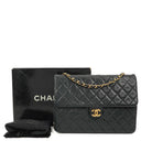 Chanel Medium Classic Single Flap Bag Black Quilted Lambskin With 24K Gold-Plated Hardware