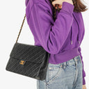 Chanel Medium Classic Single Flap Bag Black Quilted Lambskin With 24K Gold-Plated Hardware