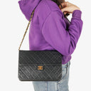Chanel Medium Classic Single Flap Bag Black Quilted Lambskin With 24K Gold-Plated Hardware
