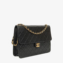 Chanel Medium Classic Single Flap Bag Black Quilted Lambskin With 24K Gold-Plated Hardware