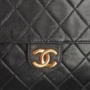 Chanel Medium Classic Single Flap Bag Black Quilted Lambskin With 24K Gold-Plated Hardware