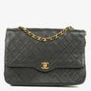 Chanel Medium Classic Single Flap Bag Black Quilted Lambskin With 24K Gold-Plated Hardware