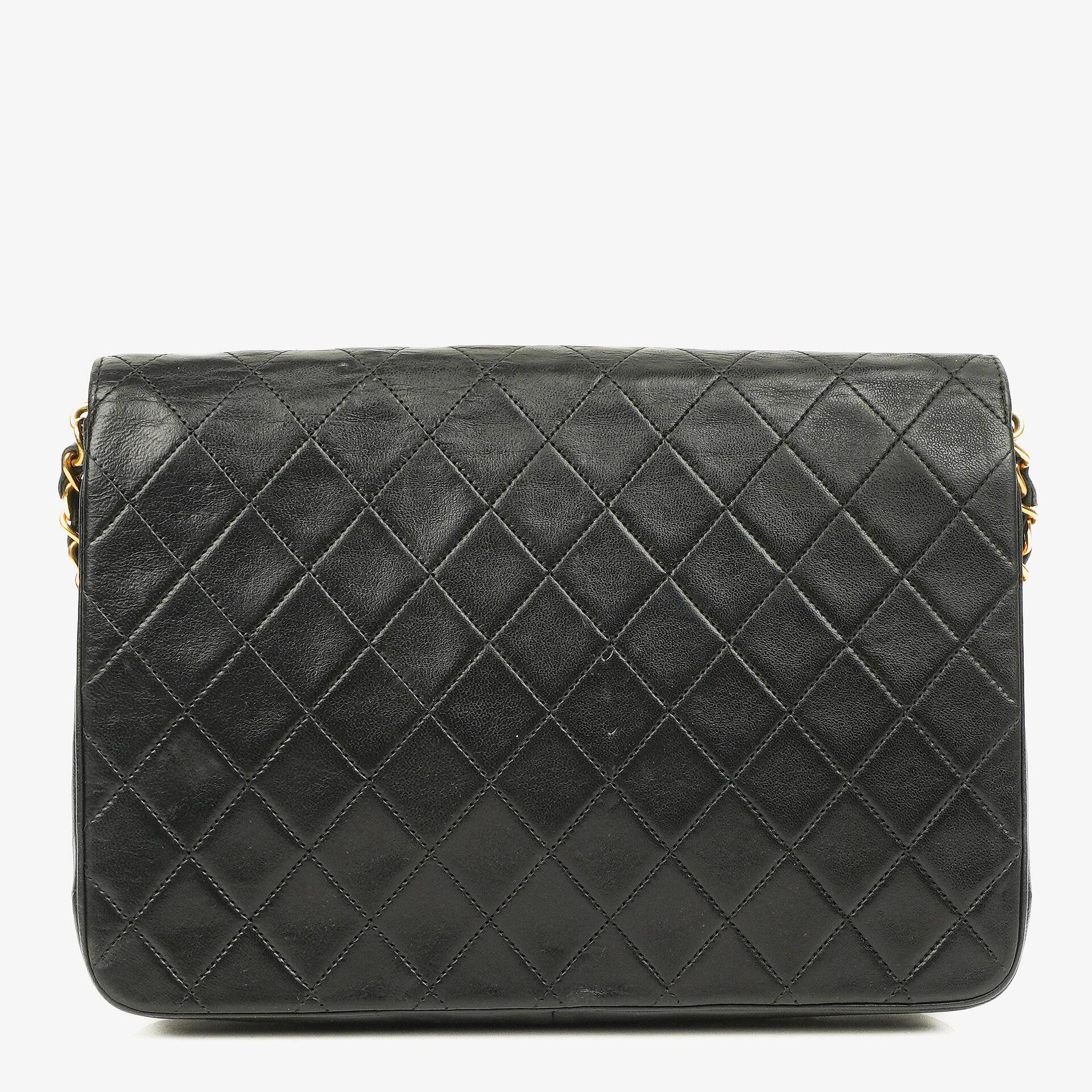 Chanel Medium Classic Single Flap Bag Black Quilted Lambskin With 24K Gold-Plated Hardware