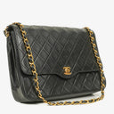Chanel Medium Classic Single Flap Bag Black Quilted Lambskin With 24K Gold-Plated Hardware