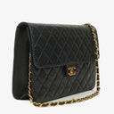 Chanel Medium Classic Single Flap Bag Black Quilted Lambskin With 24K Gold-Plated Hardware