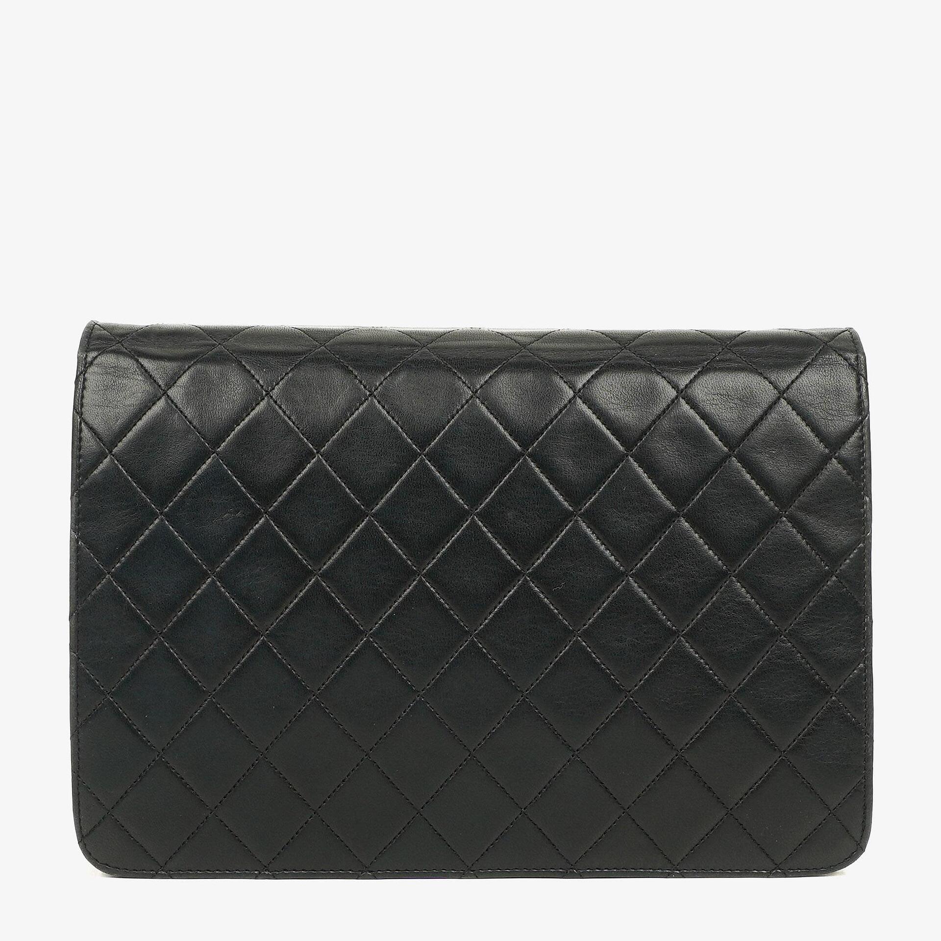 Chanel Medium Classic Single Flap Bag Black Quilted Lambskin With 24K Gold-Plated Hardware