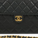 Chanel Medium Classic Single Flap Bag Black Quilted Lambskin With 24K Gold-Plated Hardware