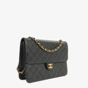 Chanel Medium Classic Single Flap Bag Black Quilted Lambskin With 24K Gold-Plated Hardware