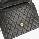 Chanel Medium Classic Single Flap Bag Black Quilted Lambskin With 24K Gold-Plated Hardware