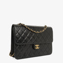 Chanel Medium Classic Single Flap Bag Black Quilted Lambskin With 24K Gold-Plated Hardware