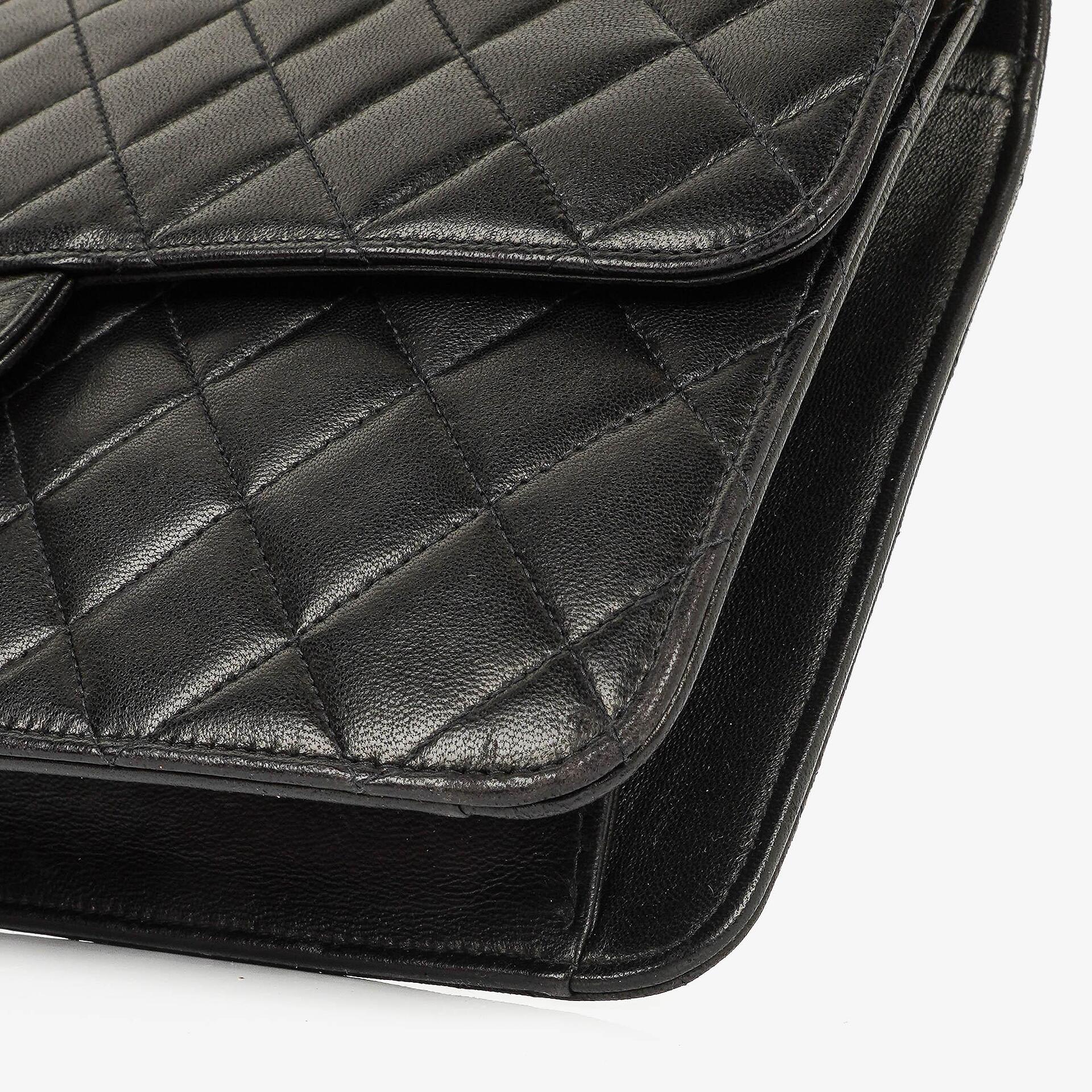 Chanel Medium Classic Single Flap Bag Black Quilted Lambskin With 24K Gold-Plated Hardware