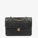 Chanel Medium Classic Single Flap Bag Black Quilted Lambskin With 24K Gold-Plated Hardware