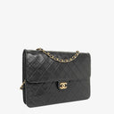 Chanel Medium Classic Single Flap Bag Black Quilted Lambskin With 24K Gold-Plated Hardware