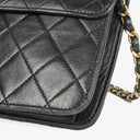 Chanel Medium Classic Single Flap Bag Black Quilted Lambskin With 24K Gold-Plated Hardware