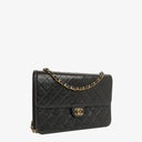 Chanel Medium Classic Single Flap Bag Black Quilted Lambskin With 24K Gold-Plated Hardware