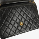 Chanel Medium Classic Single Flap Bag Black Quilted Lambskin With 24K Gold-Plated Hardware