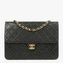 Chanel Medium Classic Single Flap Bag Black Quilted Lambskin With Gold-Toned Hardware