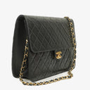 Chanel Medium Classic Single Flap Bag Black Quilted Lambskin With Gold-Toned Hardware