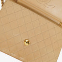 Chanel Medium Classic Single Flap Bag In Beige Quilted Lambskin With 24K Gold-Plated Hardware