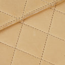 Chanel Medium Classic Single Flap Bag In Beige Quilted Lambskin With 24K Gold-Plated Hardware