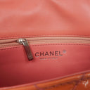 Chanel Medium Classic Single Flap Bag Orange Chevron Quilted Patent Leather Silver-Tone Hardware