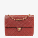 Chanel Medium Classic Single Flap Bag Burgundy Quilted Lambskin With Gold-Tone Hardware