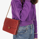 Chanel Medium Classic Single Flap Bag Burgundy Quilted Lambskin With Gold-Tone Hardware