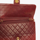 Chanel Medium Classic Single Flap Bag Burgundy Quilted Lambskin With Gold-Tone Hardware