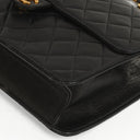 Chanel Medium Classic Vintage Black Quilted Lambskin Single Flap Bag With 24K Gold-Plated Hardware