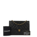 Chanel Medium Classic Vintage Black Quilted Lambskin Single Flap Bag With 24K Gold-Plated Hardware