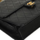 Chanel Medium Classic Vintage Black Quilted Lambskin Single Flap Bag With 24K Gold-Plated Hardware