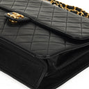 Chanel Medium Classic Vintage Black Quilted Lambskin Single Flap Bag With 24K Gold-Plated Hardware