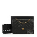 Chanel Medium Classic Vintage Black Quilted Lambskin Single Flap Bag With 24K Gold-Plated Hardware