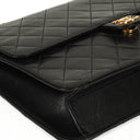 Chanel Medium Classic Vintage Black Quilted Lambskin Single Flap Bag With 24K Gold-Plated Hardware