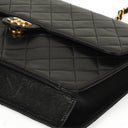 Chanel Medium Classic Vintage Black Quilted Lambskin Single Flap Bag With 24K Gold-Plated Hardware