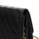 Chanel Medium Classic Vintage Black Quilted Lambskin Single Flap Bag With 24K Gold-Plated Hardware