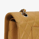 Chanel Medium Classic Vintage Double Flap Bag Beige Quilted Caviar Leather With Silver-Tone Hardware