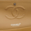 Chanel Medium Classic Vintage Double Flap Bag Beige Quilted Caviar Leather With Silver-Tone Hardware