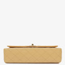 Chanel Medium Classic Vintage Double Flap Bag Beige Quilted Lambskin 24K Gold-Plated Hardware