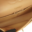 Chanel Medium Classic Vintage Double Flap Bag Beige Quilted Lambskin 24K Gold-Plated Hardware