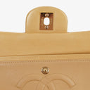 Chanel Medium Classic Vintage Double Flap Bag Beige Quilted Lambskin 24K Gold-Plated Hardware