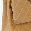 Chanel Medium Classic Vintage Double Flap Bag Beige Quilted Lambskin With Silver-Tone Hardware