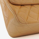 Chanel Medium Classic Vintage Double Flap Bag Beige Quilted Lambskin With Silver-Tone Hardware