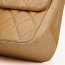 Chanel Medium Classic Vintage Double Flap Bag Beige Quilted Lambskin With Silver-Tone Hardware