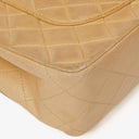 Chanel Medium Classic Vintage Double Flap Bag Beige Quilted Lambskin With Silver-Tone Hardware